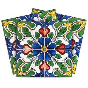 Green, Blue, Red and Yellow C75 5 in. x 5 in. Vinyl Peel and Stick Tile (24-Tiles, 4.17 sq. ft. /1-Pack)