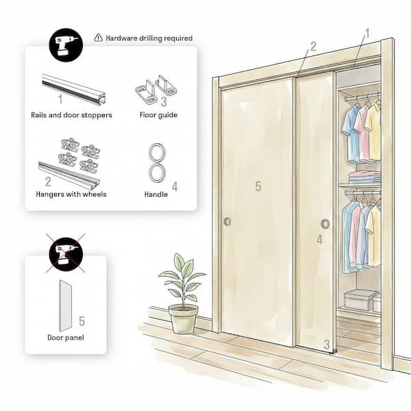 VDOMDOORS Assembly Required 56 in. x 84 in. Single Panel White