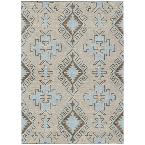 Chantille Machine Washable Indoor/Outdoor Abstract ACN3029 Linen 3 ft. x 5 ft. Area Rug