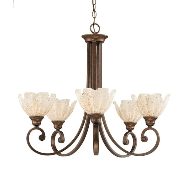 Filament Design Concord 5-Light Bronze Chandelier with Gold Ice Glass