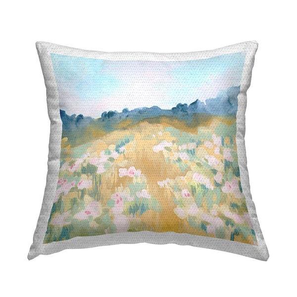 Stupell Industries Rural Meadow Landscape Multi-Color Square Outdoor Throw Pillow