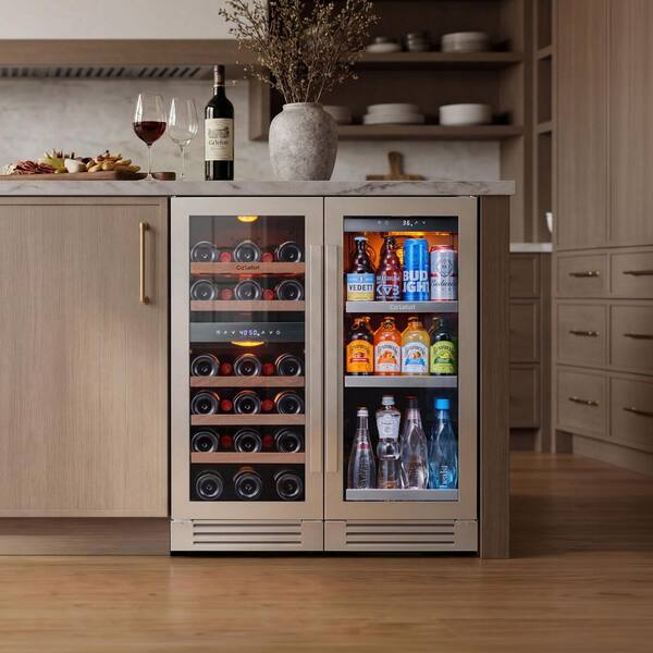 Ca'Lefort 30 in. Triple Zone 28-Wine Bottles 100-Cans Beverage and