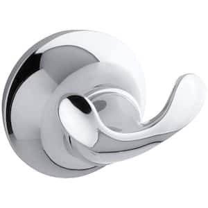 Forte Double Sculpted Robe Hook in Polished Chrome