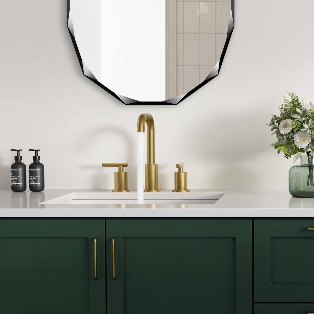 Brushed Gold 8-Inch Double Handle Widespread Bathroom Faucet