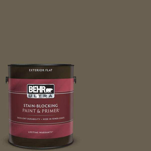 BEHR ULTRA 1 gal. #PPU8-25 Ivy Topiary Flat Exterior Paint & Primer