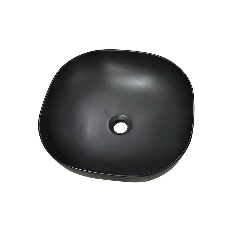Altair 16.7'' Black Ceramic Square Undermount Bathroom Sink