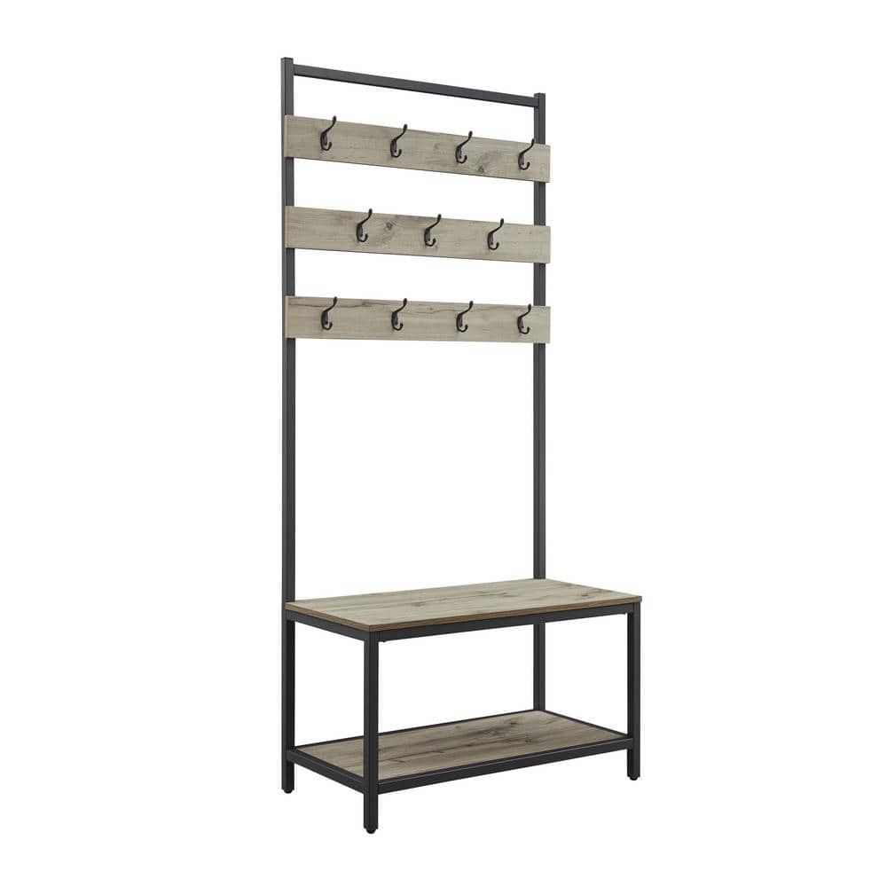 Linon Home Decor Bedford Grey Hall Tree THD04252 The Home Depot