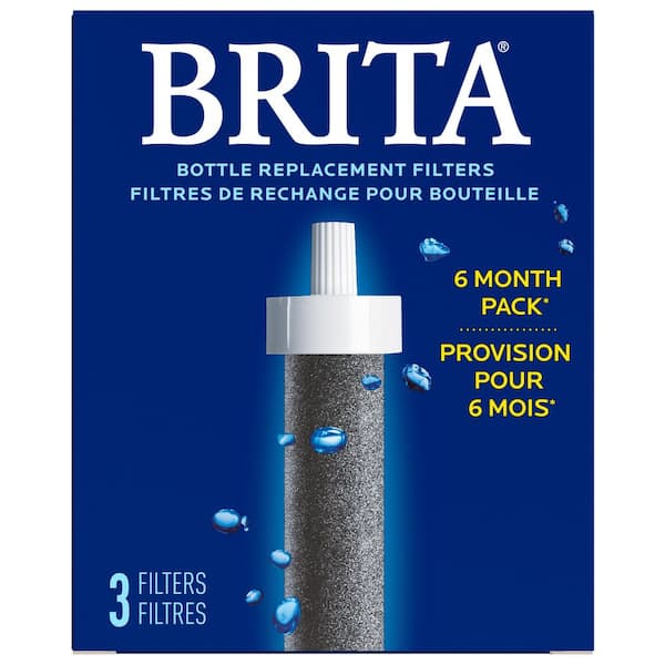 Brita Premium Water Bottle Replacement Filter Cartridge (3-Pack), BPA Free