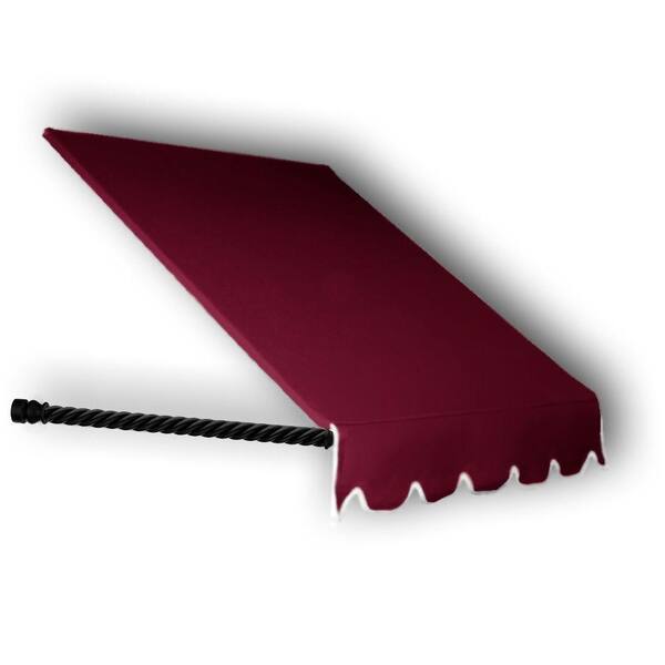 AWNTECH 6.38 ft. Wide Santa Fe Twisted Rope Arm Window/Entry Fixed Awning (56 in. H x 36 in. D) Burgundy