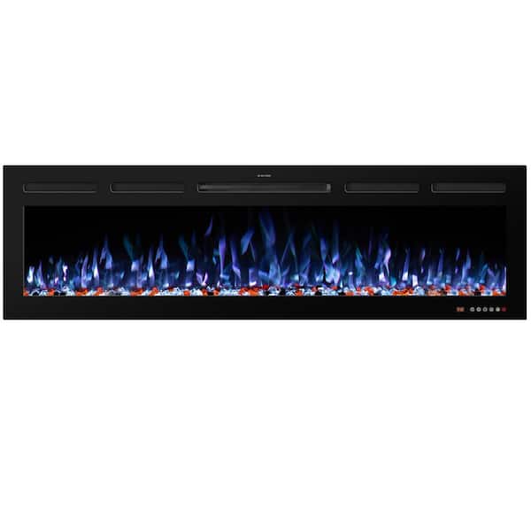 Prismaster ...keeps your home stylish 48 in. Smart Electric Fireplace Inserts Recessed and Wall Mounted Fireplace with Remote in Black