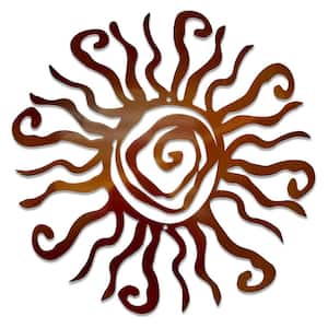1 Pack Wall Art 18 in. x 18 in. Copper Wacky Sun Metal Work, Wall Architectural Decor