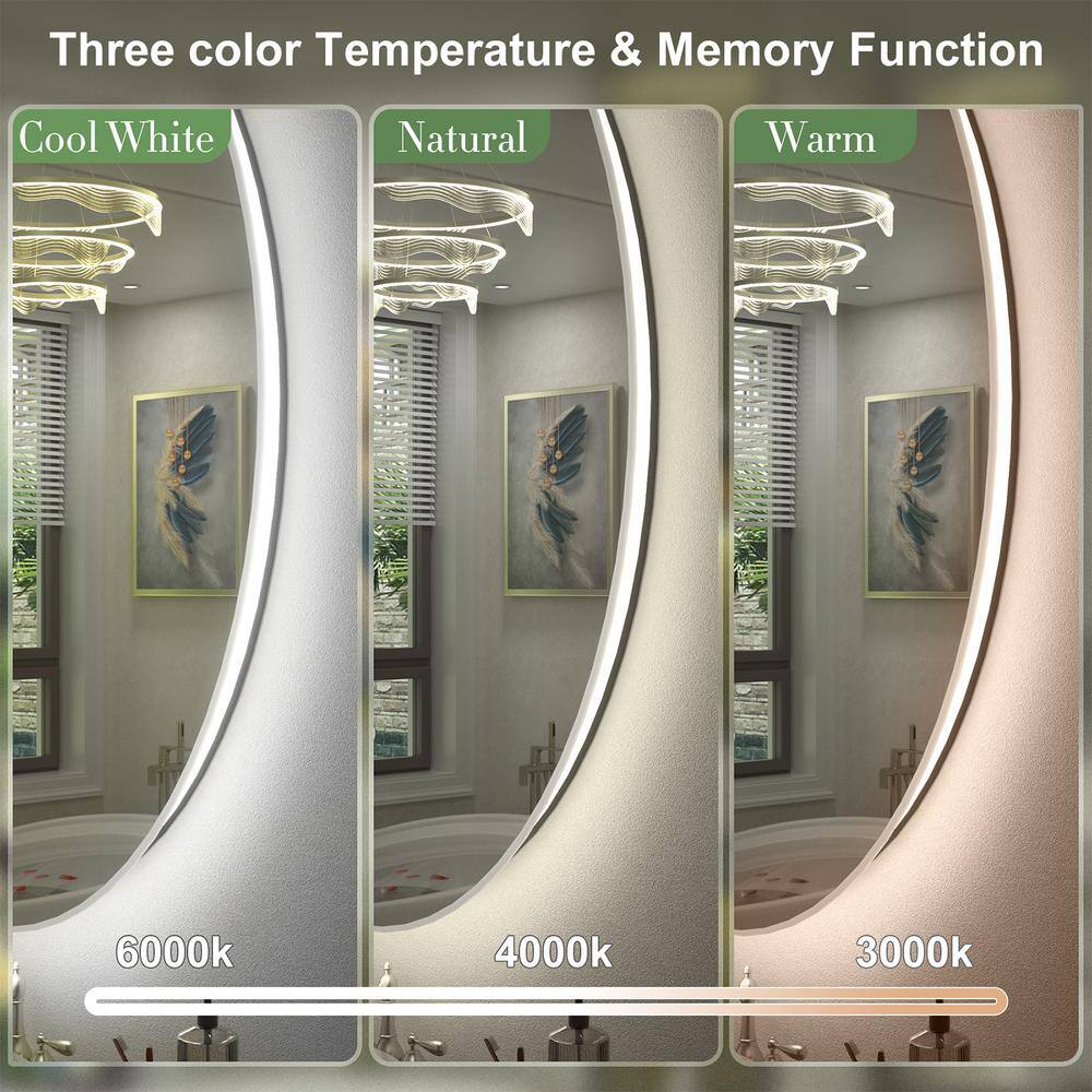 28x20 Inch Frameless Oval LED Backlit Anti-Fog Vanity Mirror