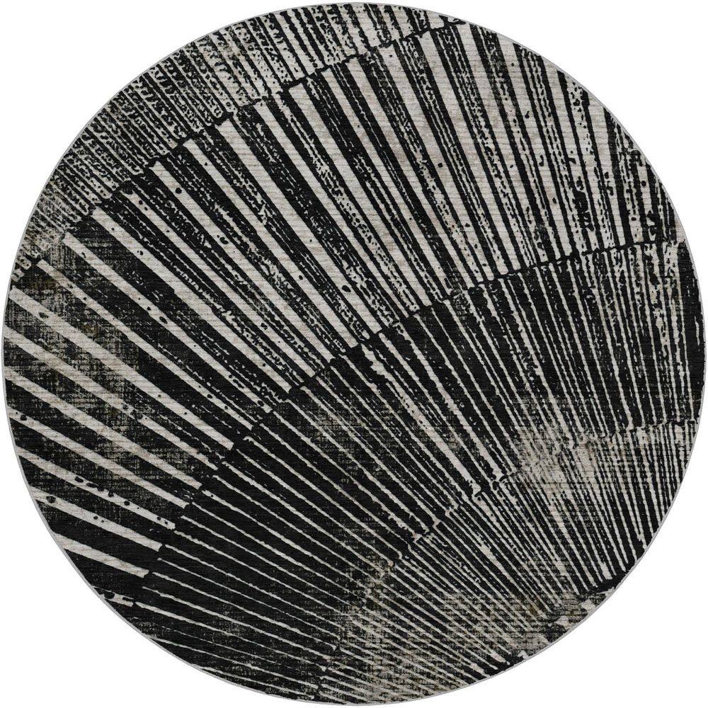 Dream Shag Premium Machine Washable Abstract ADS542 Black 8 ft. x 8 ft. Round Rug price history on PriceWatchPro