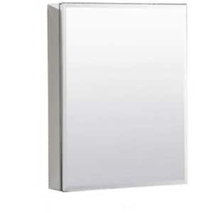 20 in. W x 26 in. H Medium Rectangular Silver Aluminum Surface Mount Medicine Cabinet with Mirror