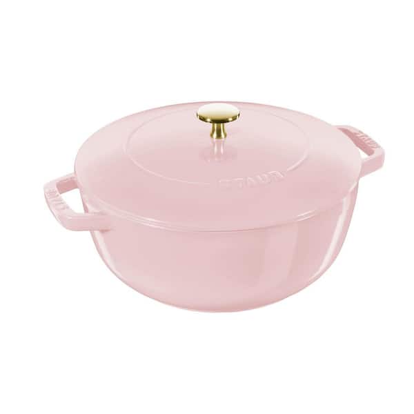 Cast Iron Essential French Oven, Dutch Oven, 5 qt. Serves 5-6, Made in France - Peony Pink