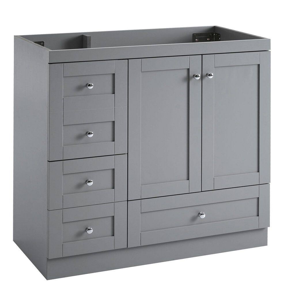Draxel 35 in. W Modern Freestanding Bath Vanity Cabinet without Top in Gray with 4 Drawers and Soft Closing Doors price history on PriceWatchPro