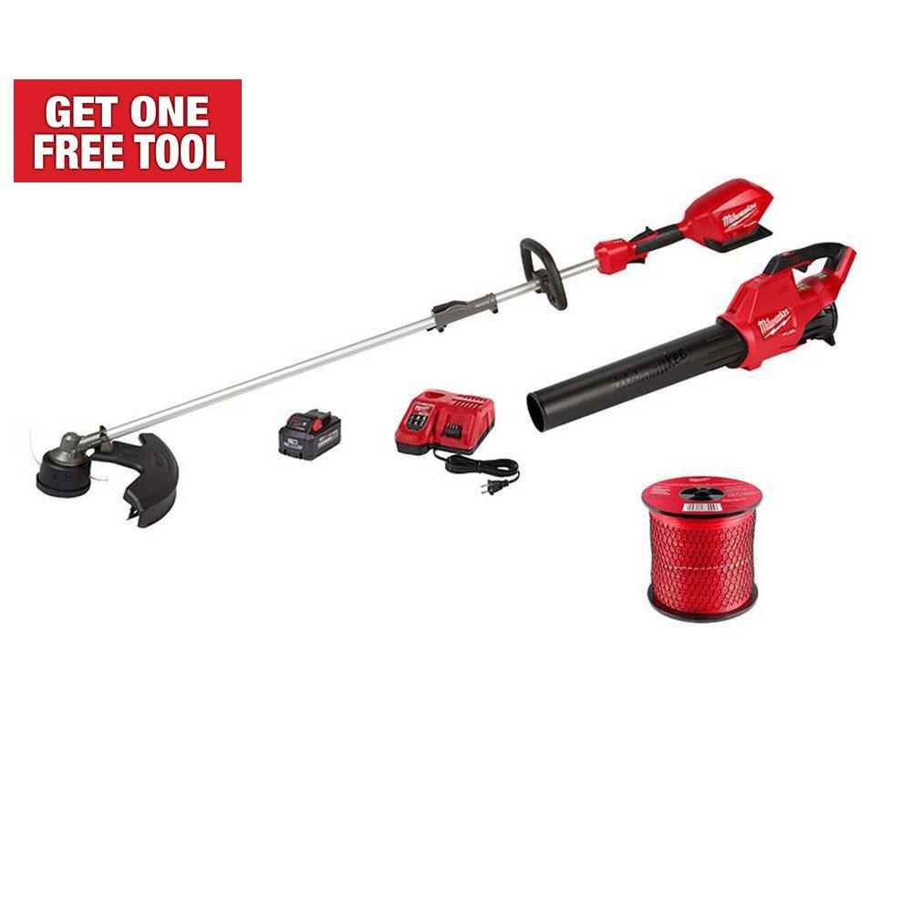 Milwaukee M18 FUEL 18-Volt Lith-Ion Brushless Cordless Electric String Trimmer/Blower Combo Kit & 0.095 in. 750 ft. Spool(2-Tool) -  3000-2783