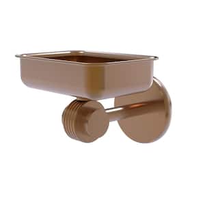 Satellite Orbit Two Collection Wall Mounted Soap Dish with Groovy Accents in Brushed Bronze
