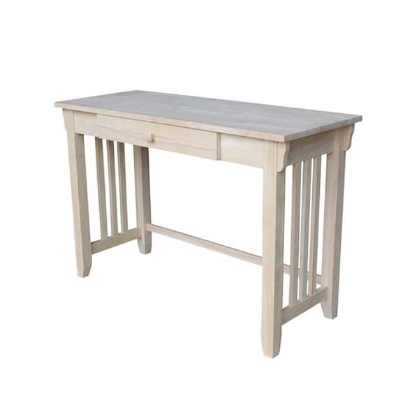 International Concepts 45 in. Rectangular Unfinished 1 Drawer Writing Desk with Solid Wood Material