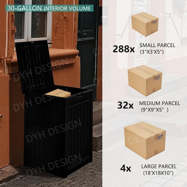 31 Gal. Black Resin Outdoor Delievery Deck Box