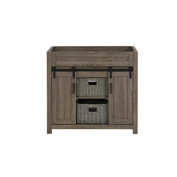 Farm Barn 36 in.W x 21 in. D x 33.50 in. H Bath Vanity Cabinet Only in Antique Brown