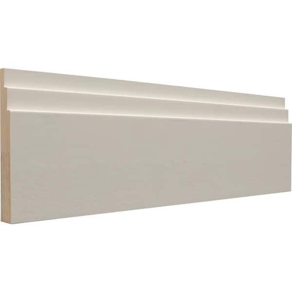 . 75 in. D x 5.5 in. W x 48 in. L Primed Poplar Wood Sawtooth Baseboard Moulding
