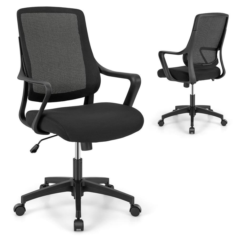 HONEY JOY Breathable Mesh Heightadjustable Ergonomic Office Swivel Task Chair in Black with
