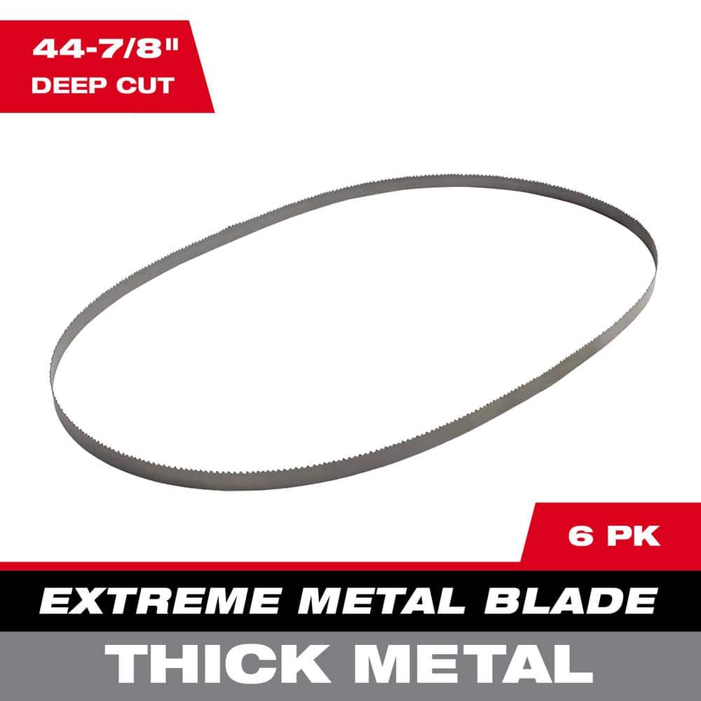 Milwaukee 44-7/8 in. 8/10 TPI Metal Deep Cut Extreme Band Saw Blade  (6-Pack) For M18 FUEL/Corded 48-39-0601-48-39-0601 The Home Depot