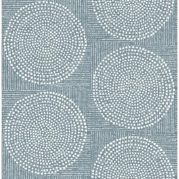 A-Street Prints Salma Denim Blue Medallion Wallpaper Sample