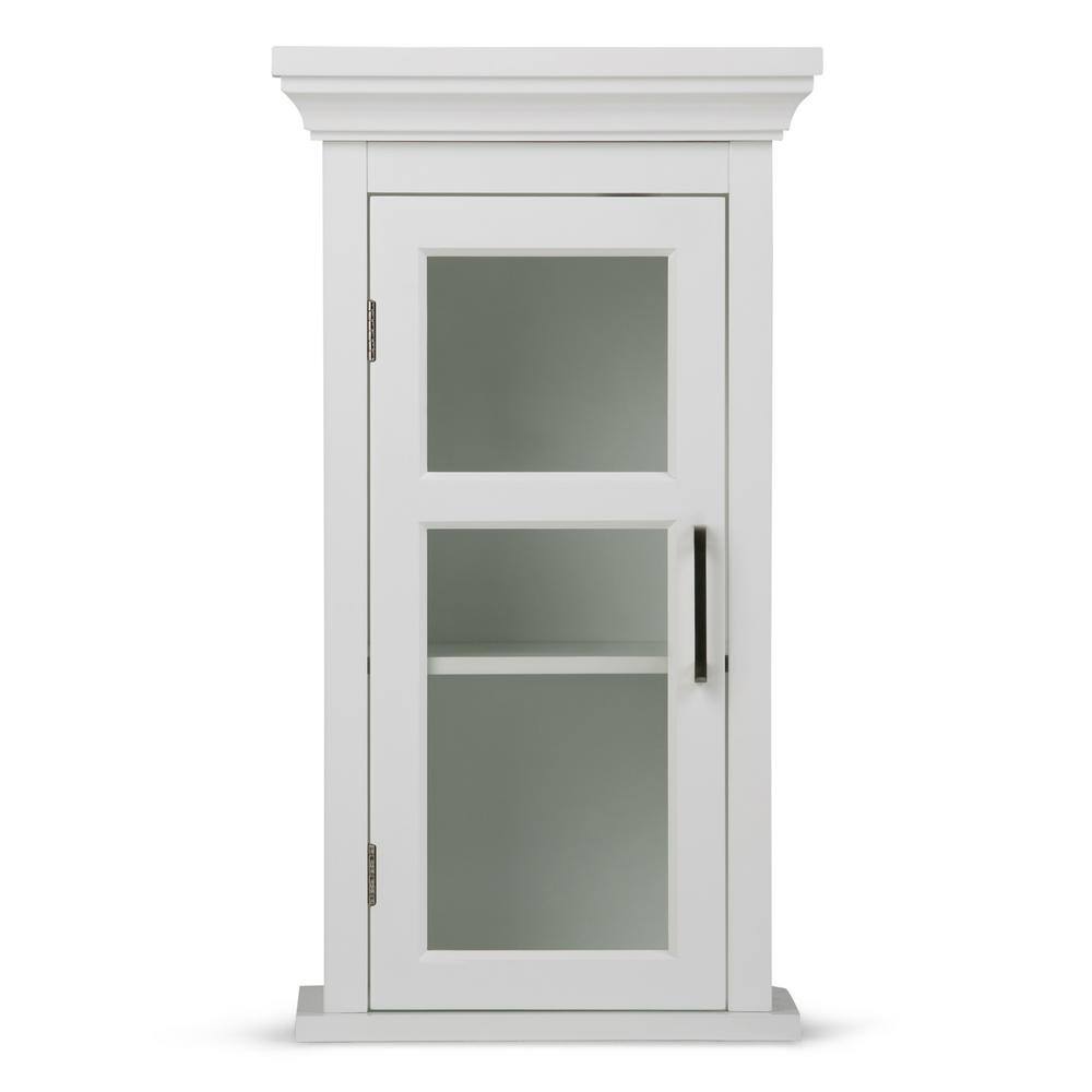 Pure White Rubberwood Single Door Wall Cabinet