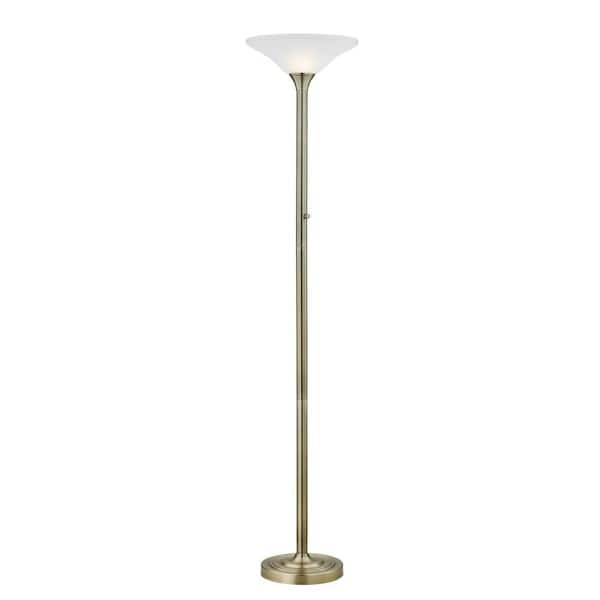 ARTIVA USA Classic Coordinates 71 in. Antique Brass LED Torchiere