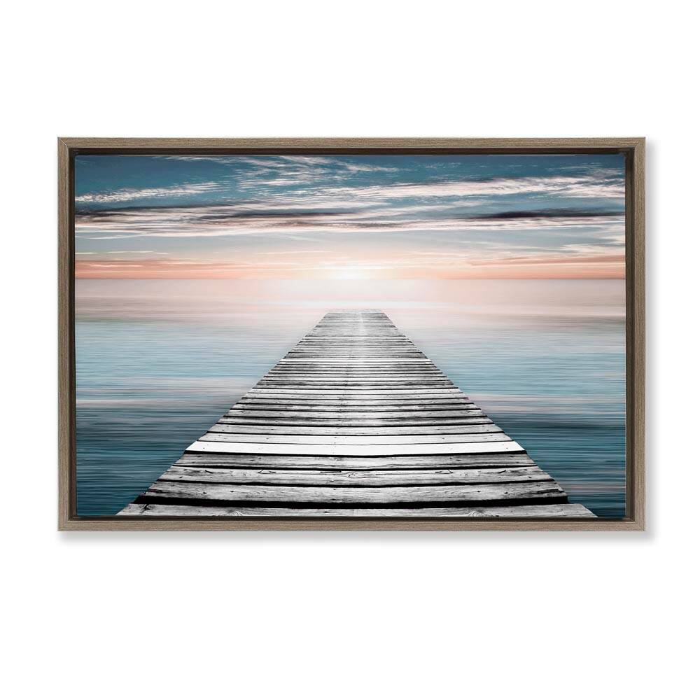 Sunlit Dock Planks by Natalie Carpentieri Brown Floater Frame Nature Graphic Art Print 21 in. x 31 in. price history on PriceWatchPro