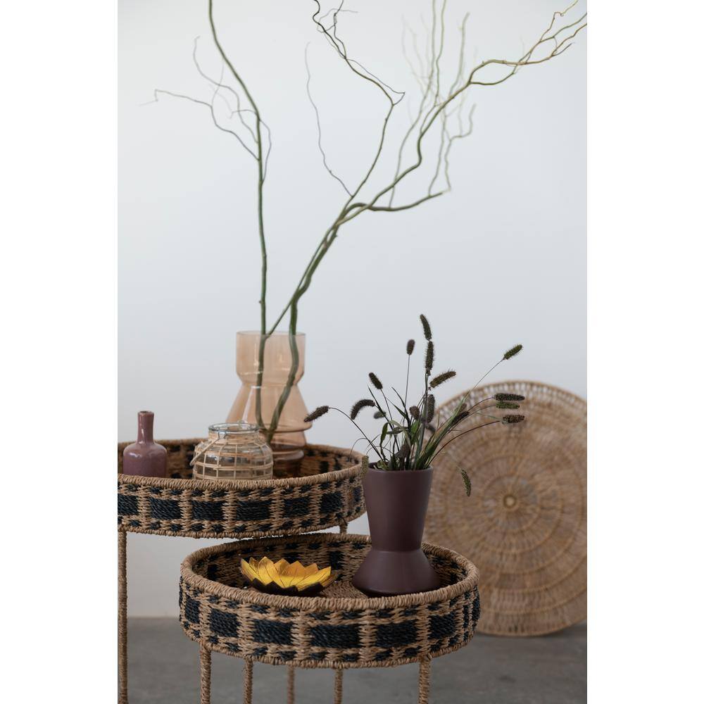 Eggplant Ceramic Hourglass Table Vase