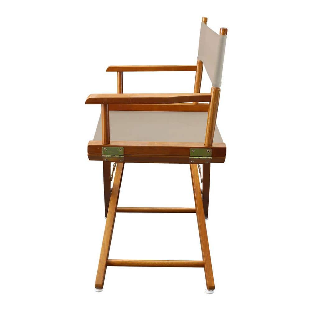 Solid Oak Extra-Wide Directors Chair with Natural Canvas