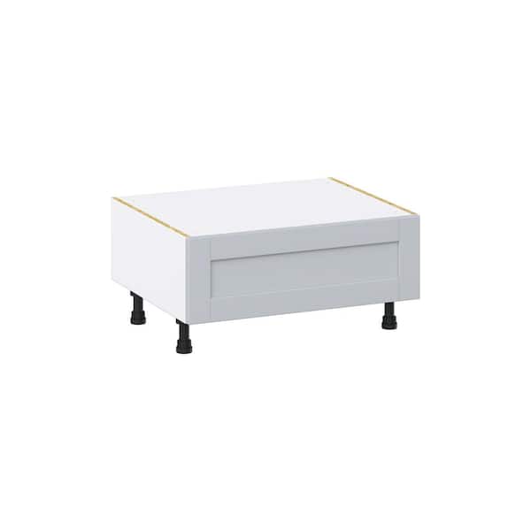 J COLLECTION Milton 30 in. W x 24 in. D x 14.5 in. H Assembled Shaker Window Seat Base Kitchen Cabinet in Light Gray