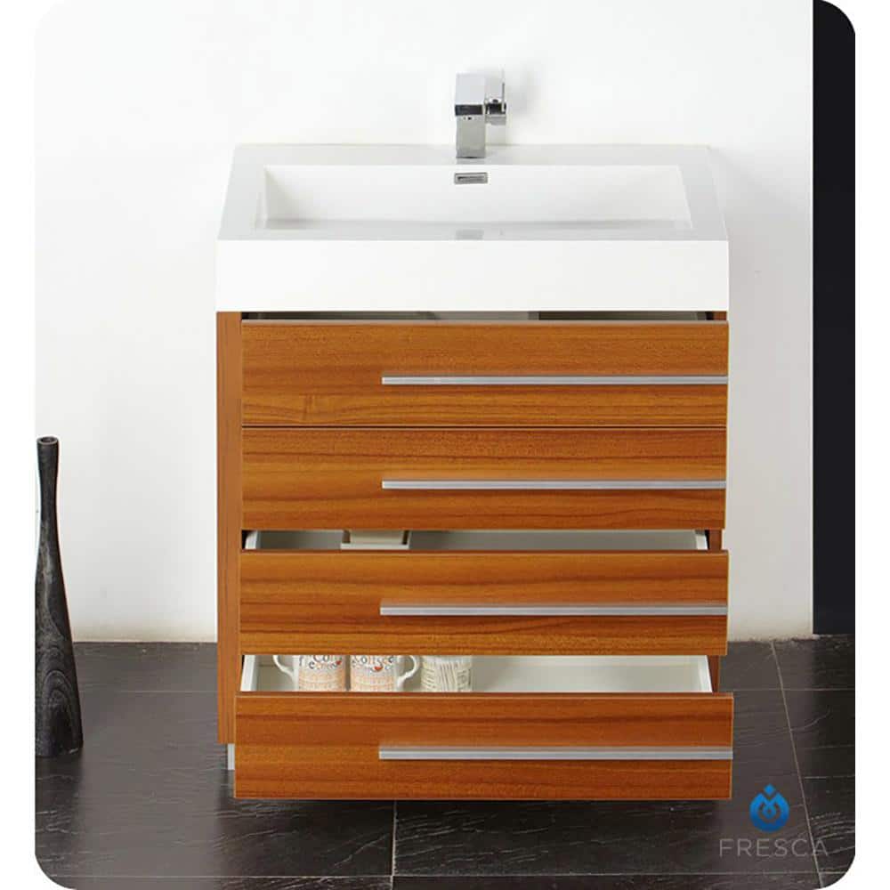 Teak 30" Modern Engineered Wood Bathroom Vanity Base