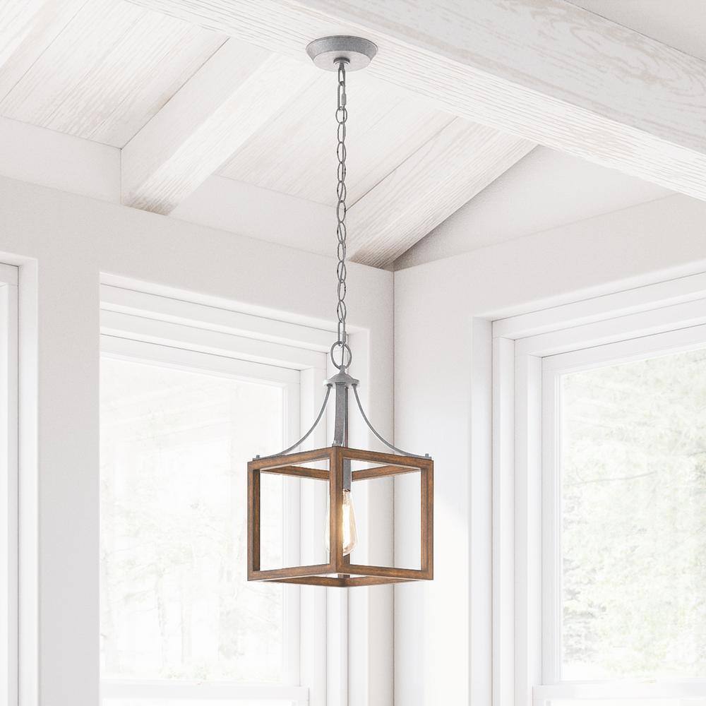 Boswell Quarter 1-Light Galvanized Mini-Pendant with Painted Chestnut Wood Accents price history on PriceWatchPro