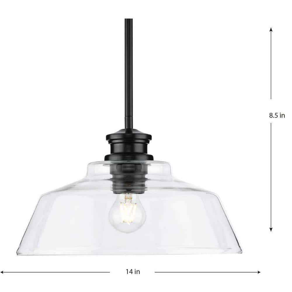 Matte Black Glass Dome Pendant Light with Nickel Accents