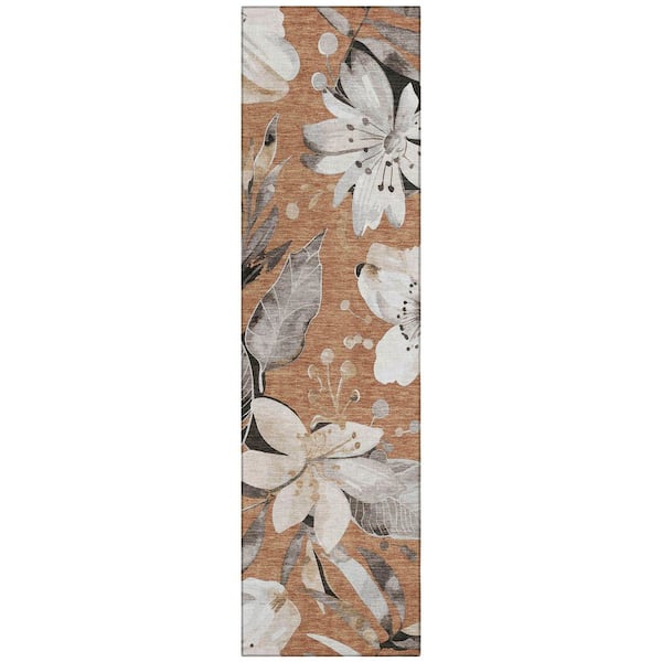 Addison Rugs Chantille Machine Washable Indoor/Outdoor Abstract ACN2260 Copper 2 ft. 3 in. x 7 ft. 6 in. Runner Rug