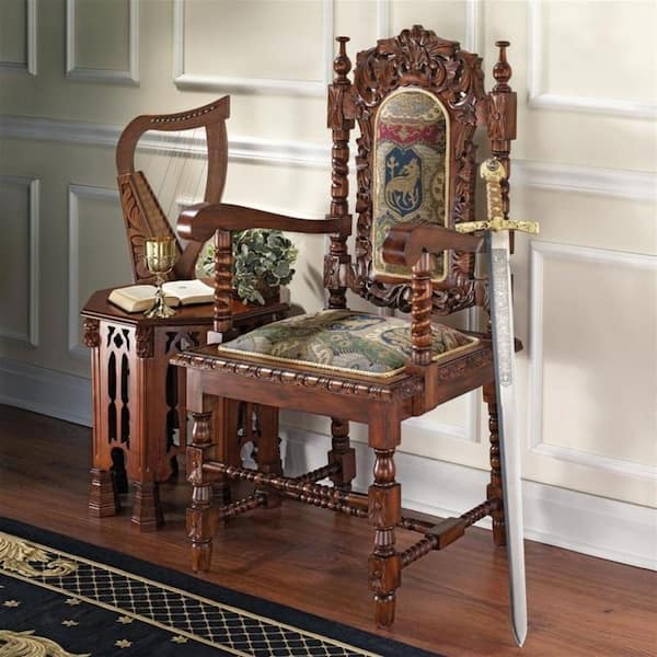 Design Toscano The Carlisle Louis XV Walnut Brown Arm Chair (Set of 2)  AF91945 - The Home Depot