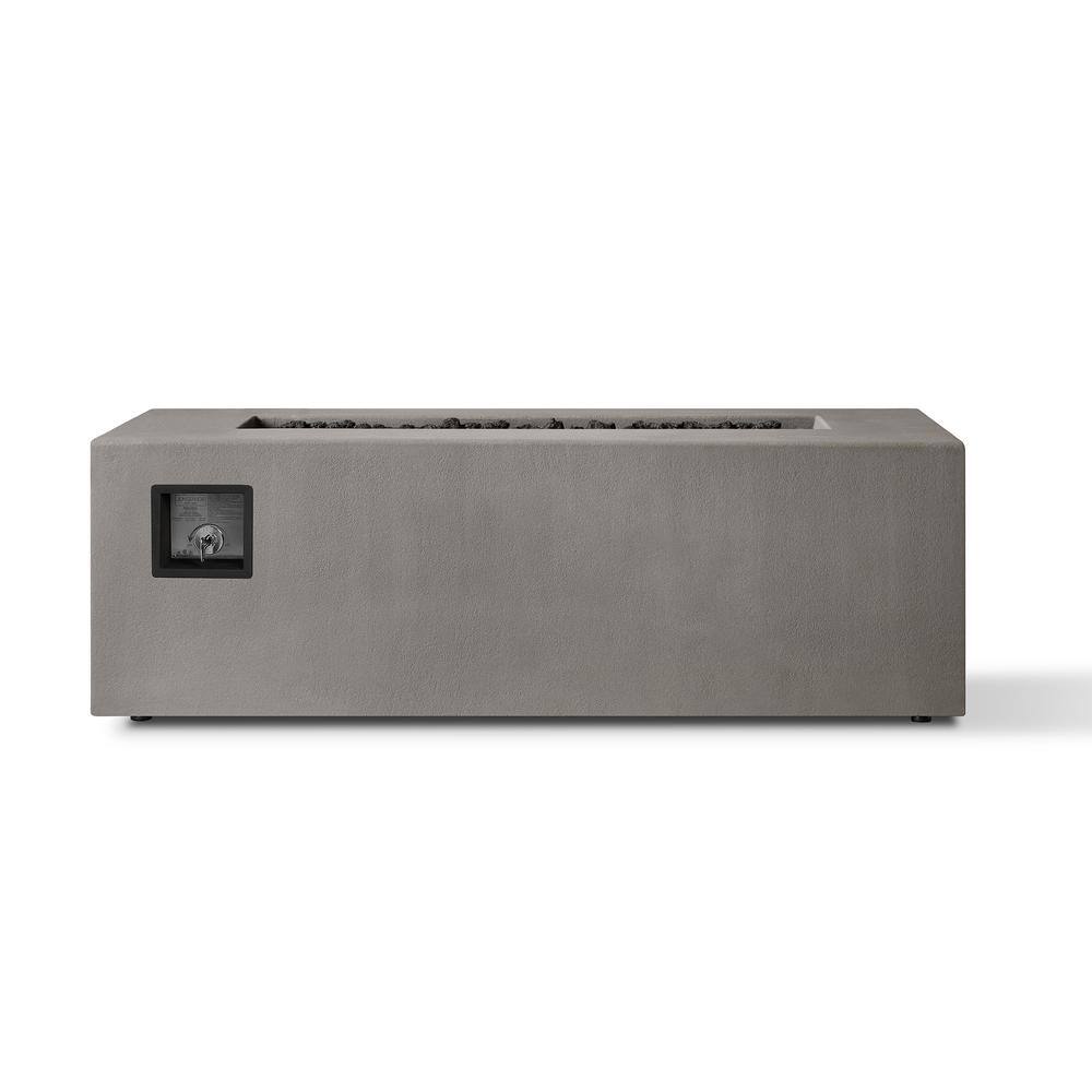 Matteau 60 in. x 19 in. Rectangle Concrete Composite Natural Gas Fire Table in Flint with Vinyl Cover price history on PriceWatchPro