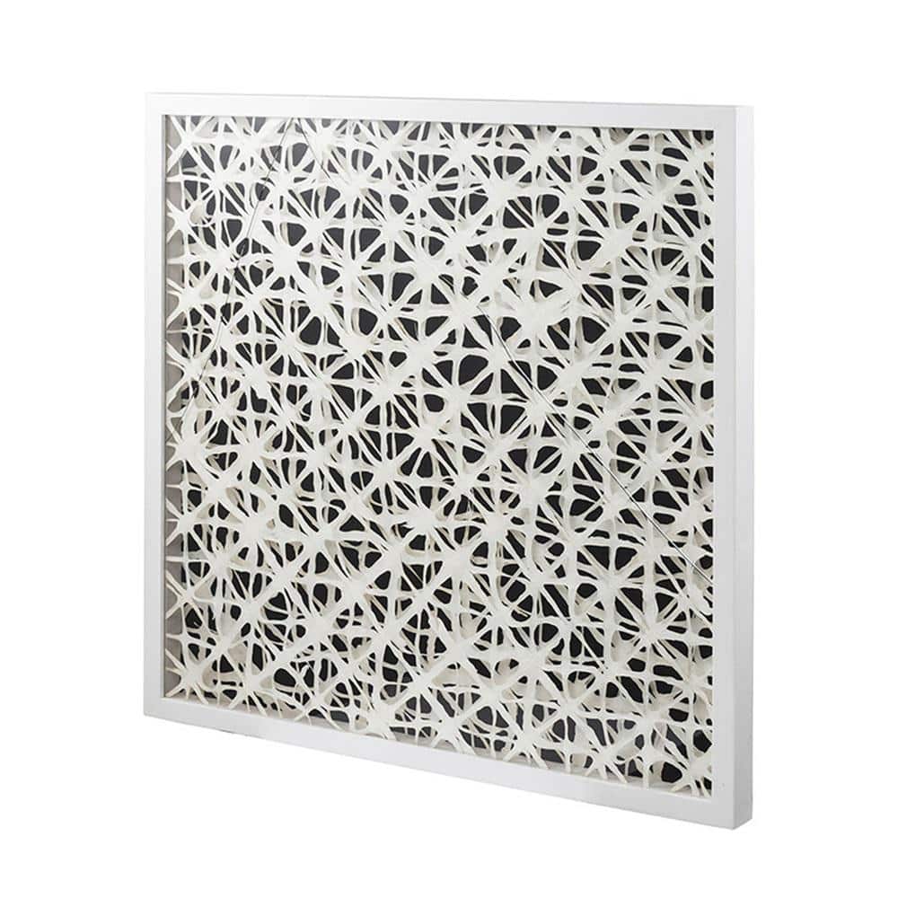 Modern Abstract Black and White Framed Wall Art 26.4"