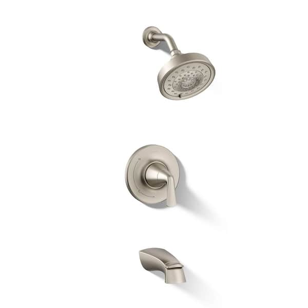 Elmbrook 1-Handle 3-Spray Tub and Shower Faucet in Brushed Nickel (Valve Included)