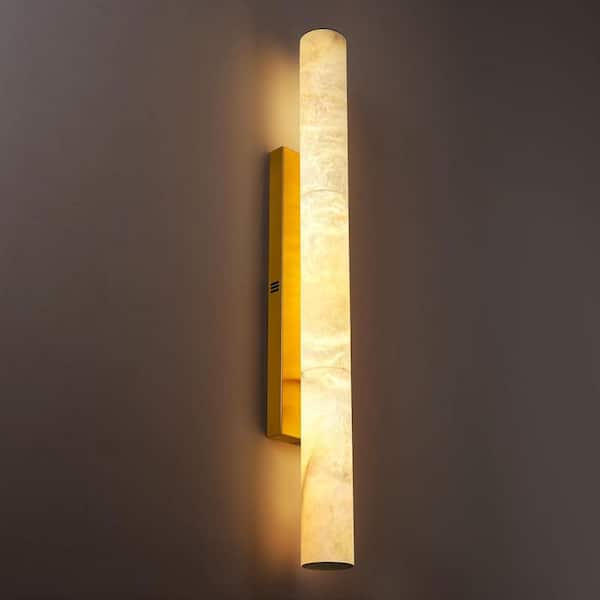 3 in. 1-Light brass LED Wall Mounted Wall Alabaster Sconce with Alabaster Shade Modern Vintage,Soft Lighting,Wall Sconce