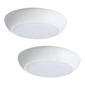 CLD 7 in. White Selectable Integrated LED Flush Mount Ceiling Light (2-Pack)