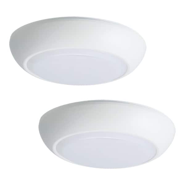 HALO CLD 7 in. White Selectable Integrated LED Flush Mount Ceiling Light (2-Pack)