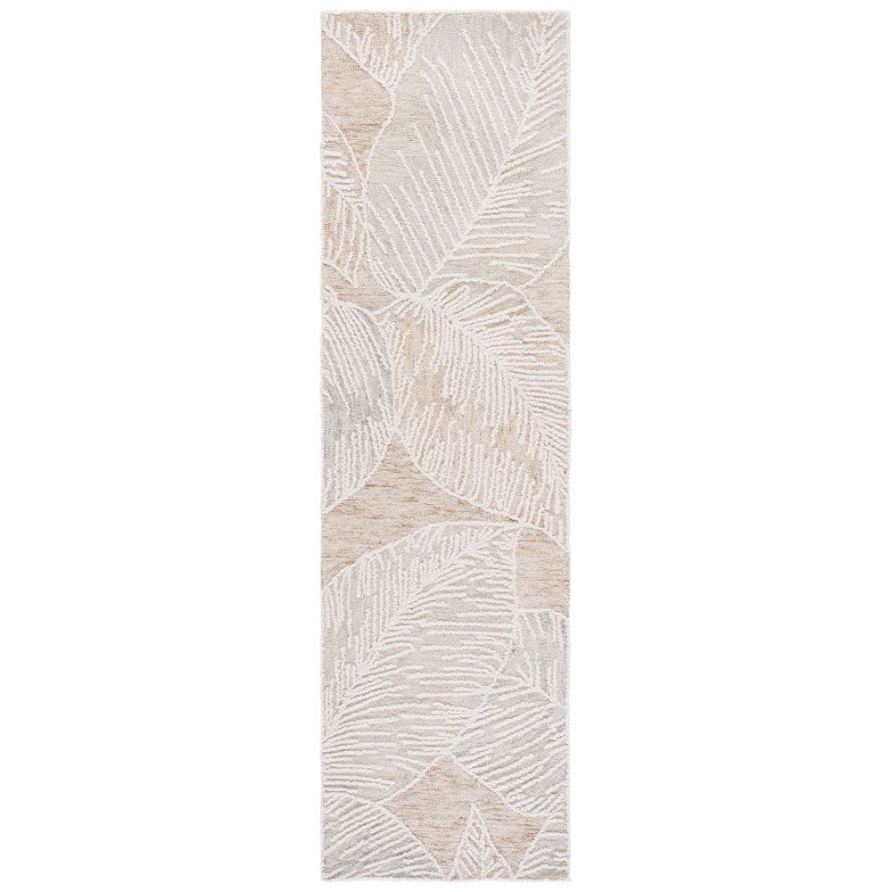 Jardin 2 ft. x 8 ft. Taupe/Ivory High-Low Oversized Leaves Runner Rug price history on PriceWatchPro