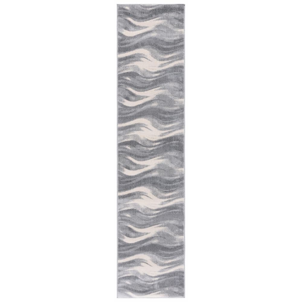 Jasper 2 ft. x 9 ft. Gray/Ivory Gradient Waves Runner Rug price history on PriceWatchPro