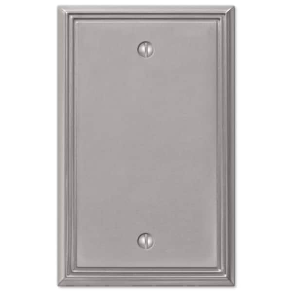 AMERELLE Rhodes 1 Gang Blank Metal Wall Plate - Brushed Nickel