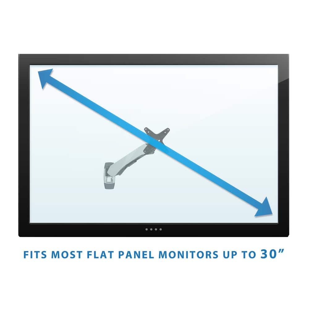 Silver Adjustable Full Motion Monitor Wall Mount for 32" Screens